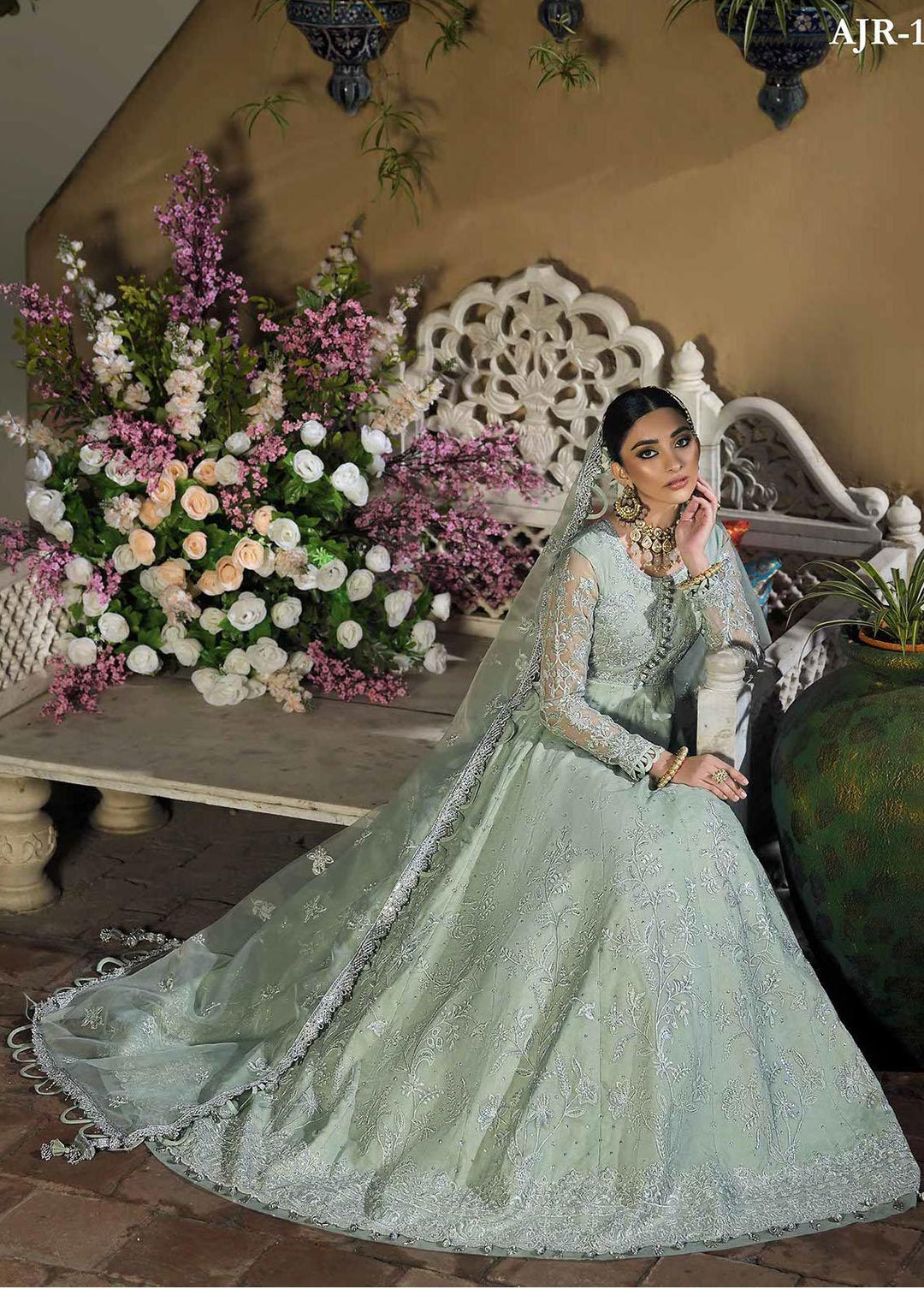 Rasm by Asim Jofa Embroidered Organza Suits Unstitched 3 Piece AJ22R AJR-14 - Wedding Collection