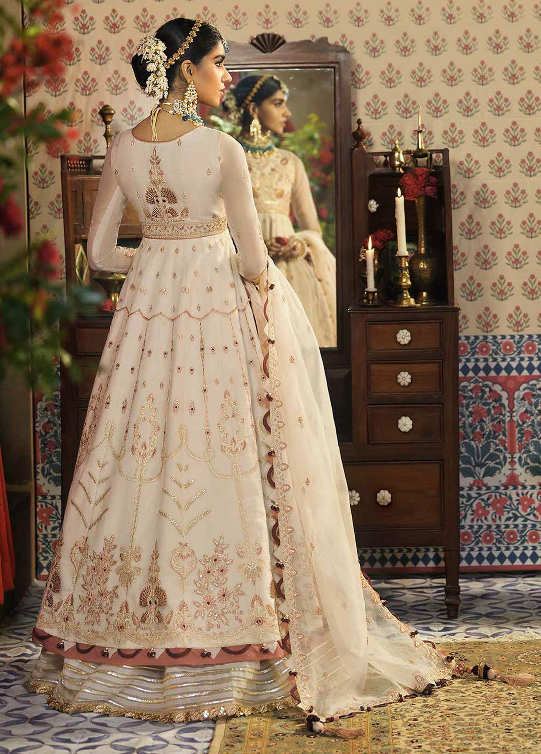 Rasm by Asim Jofa Embroidered Organza Suits Unstitched 3 Piece AJ22R AJR-17 - Wedding Collection