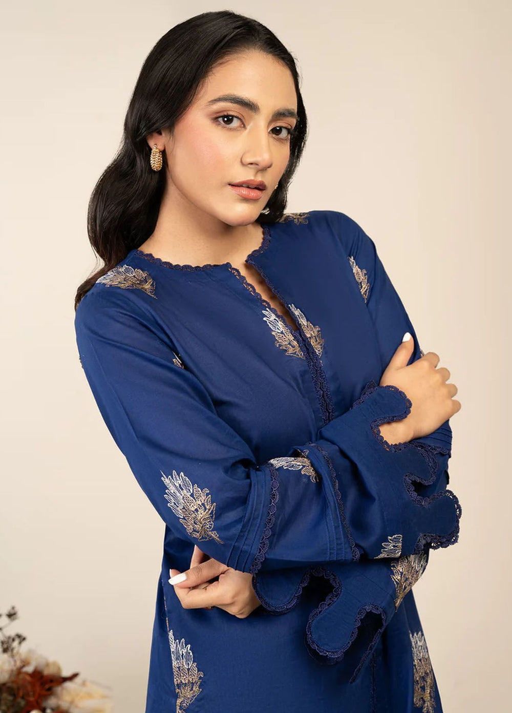 Rawayat By Meeral Embroidered Lawn Suit Unstitched 2 Piece MRL24R Beher - Summer Collection