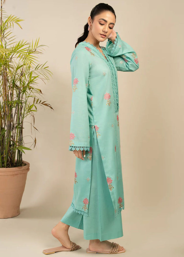 Rawayat By Meeral Embroidered Lawn Suit Unstitched 2 Piece MRL24R Firoza - Summer Collection