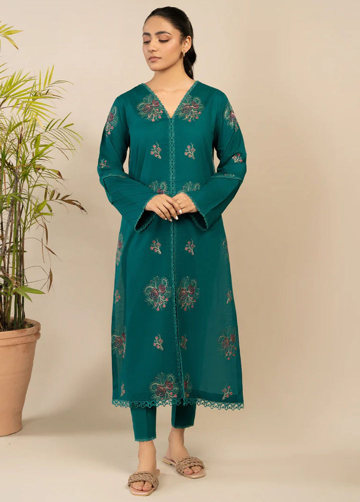 Rawayat By Meeral Embroidered Lawn Suit Unstitched 2 Piece MRL24R Jade  - Summer Collection