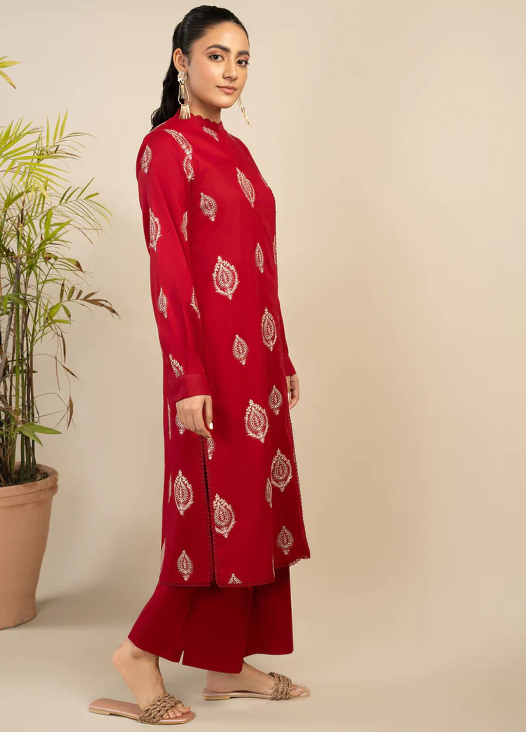 Rawayat By Meeral Embroidered Lawn Suit Unstitched 2 Piece MRL24R Ruby - Summer Collection