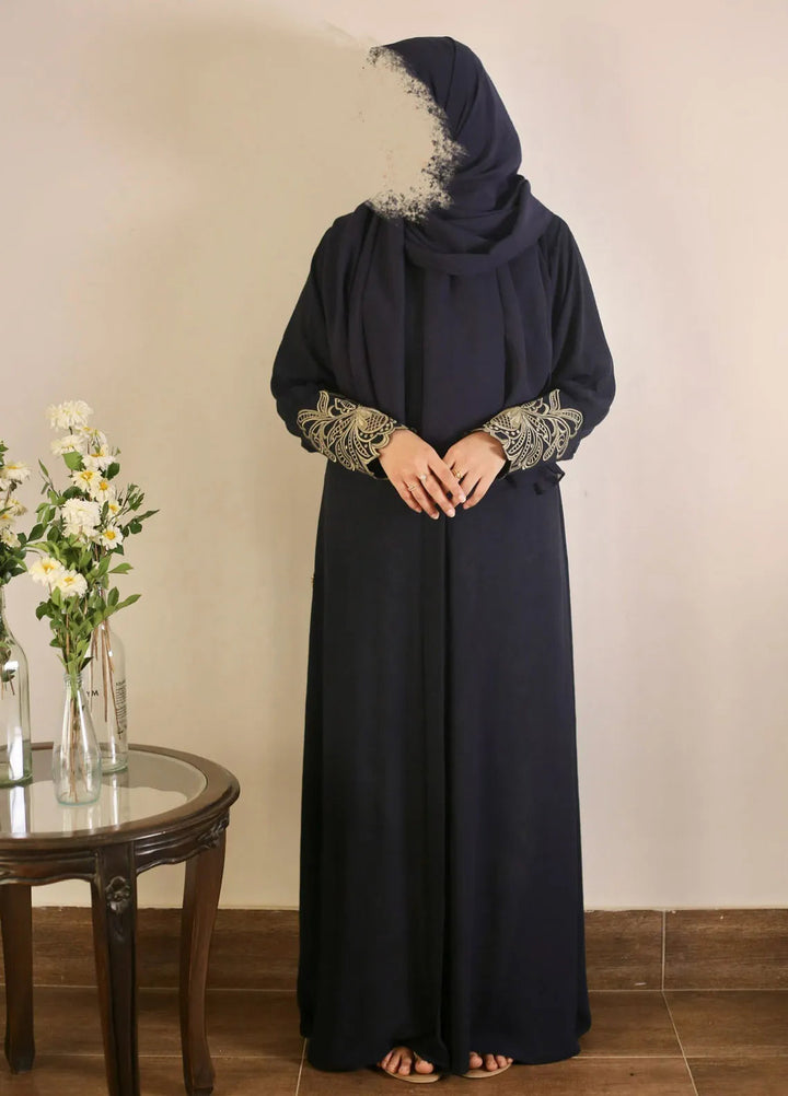 Raya by Bibayas Pret Embroidered Georgett 2 Piece Abaya Samra