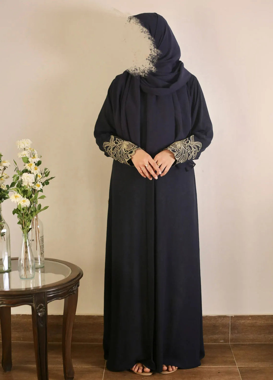 Raya by Bibayas Pret Embroidered Georgett 2 Piece Abaya Samra