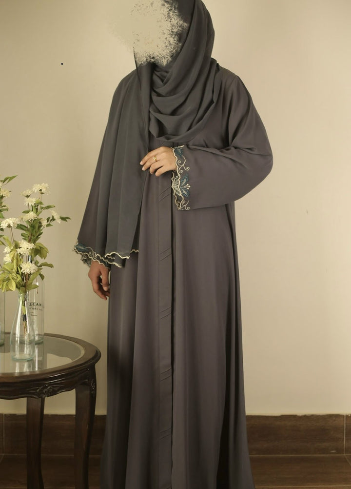 Raya by Bibayas Pret Embroidered Georgett 2 Piece Abaya Zayna