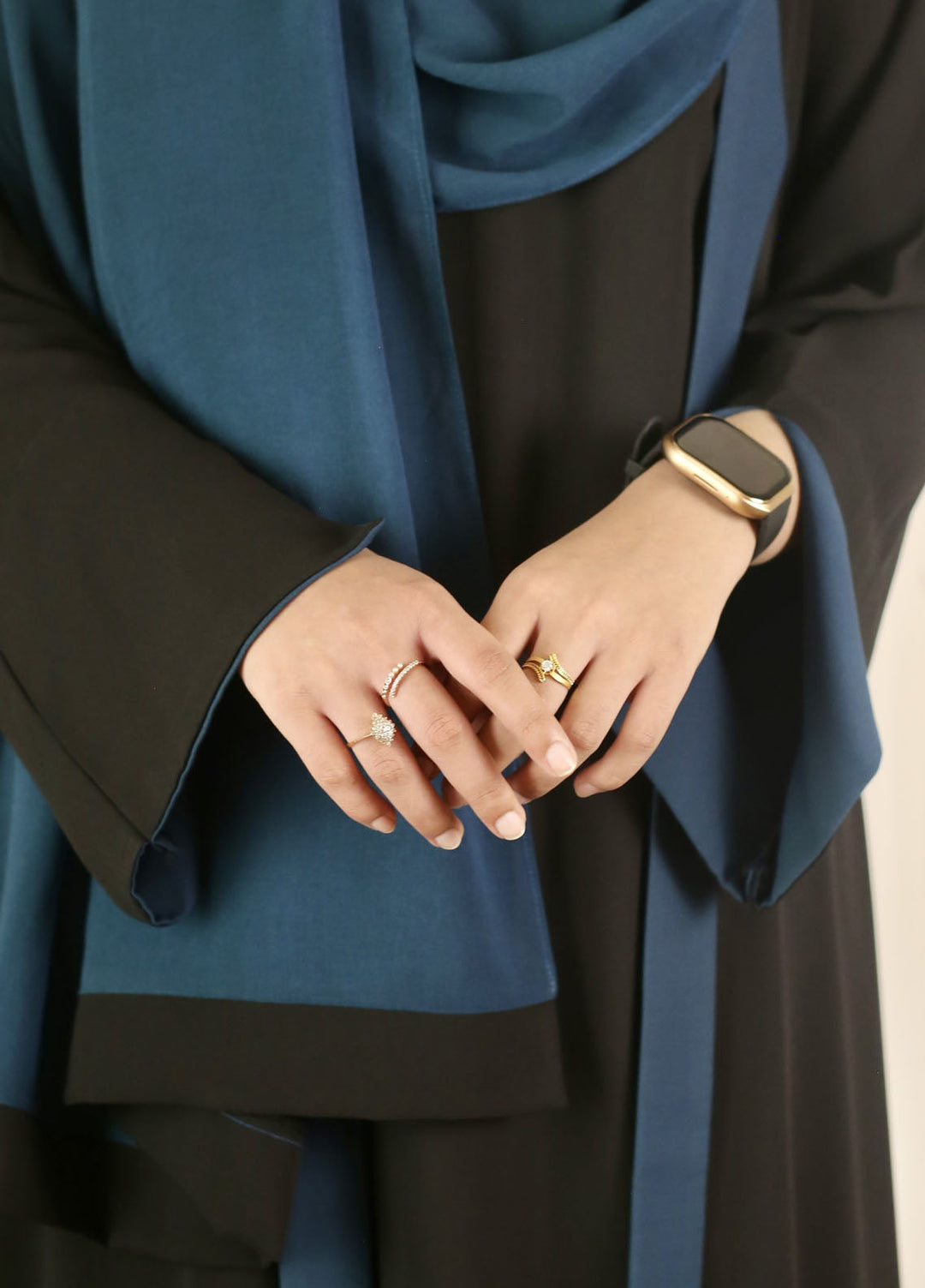 Raya by Bibayas Pret Plain Georgett 2 Piece Abaya Elara