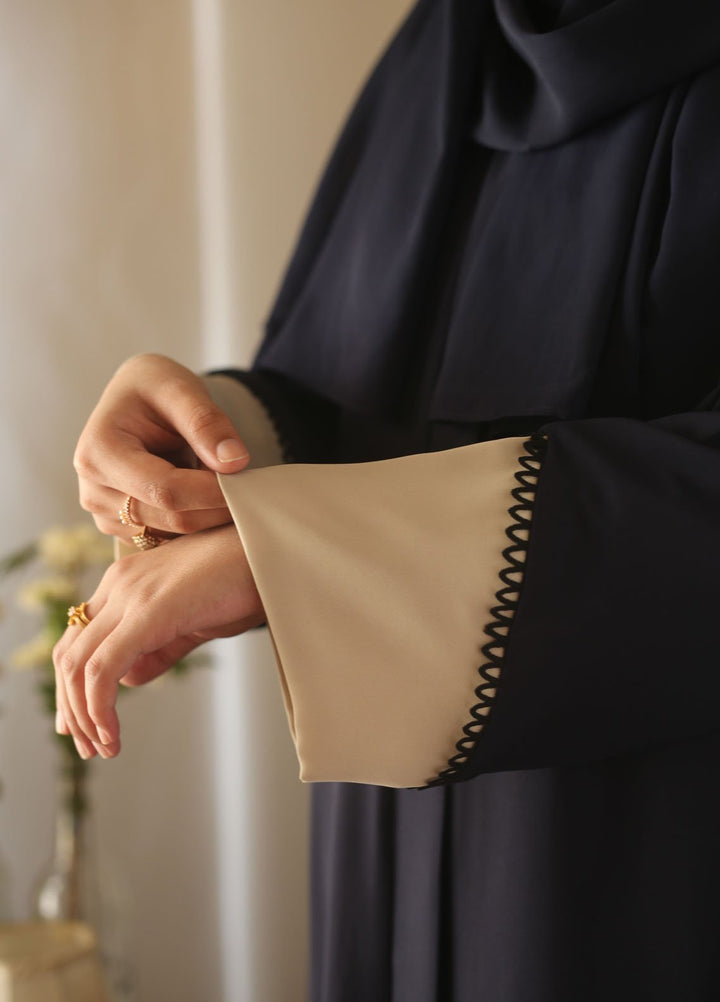 Raya by Bibayas Pret Plain Georgett 2 Piece Abaya Noora