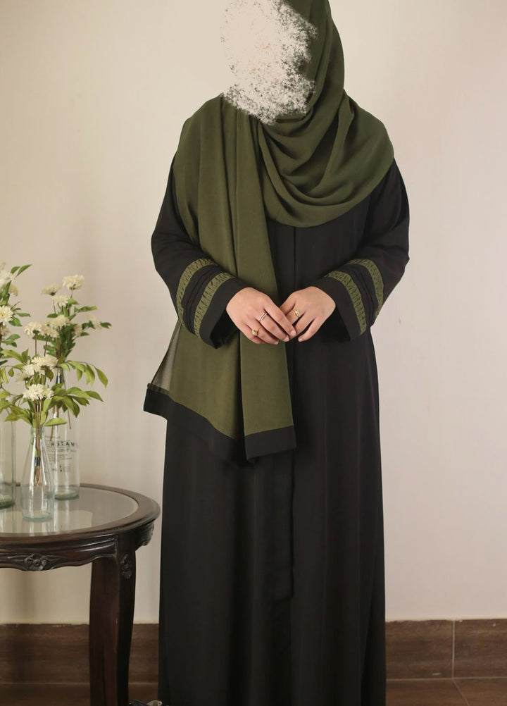 Raya by Bibayas Pret Plain Georgett 2 Piece Abaya Reem
