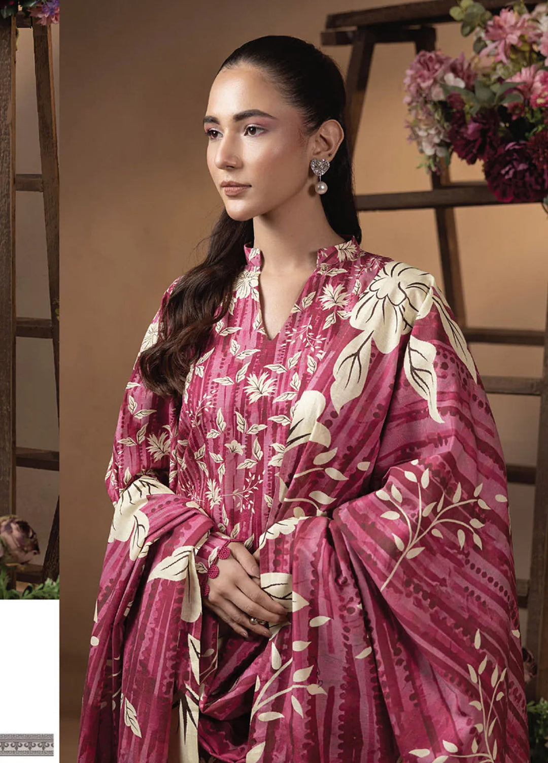 Raya by Humdum Printed Khaddar Suits Unstitched 3 Piece HD24RU D-01 - Winter Collection