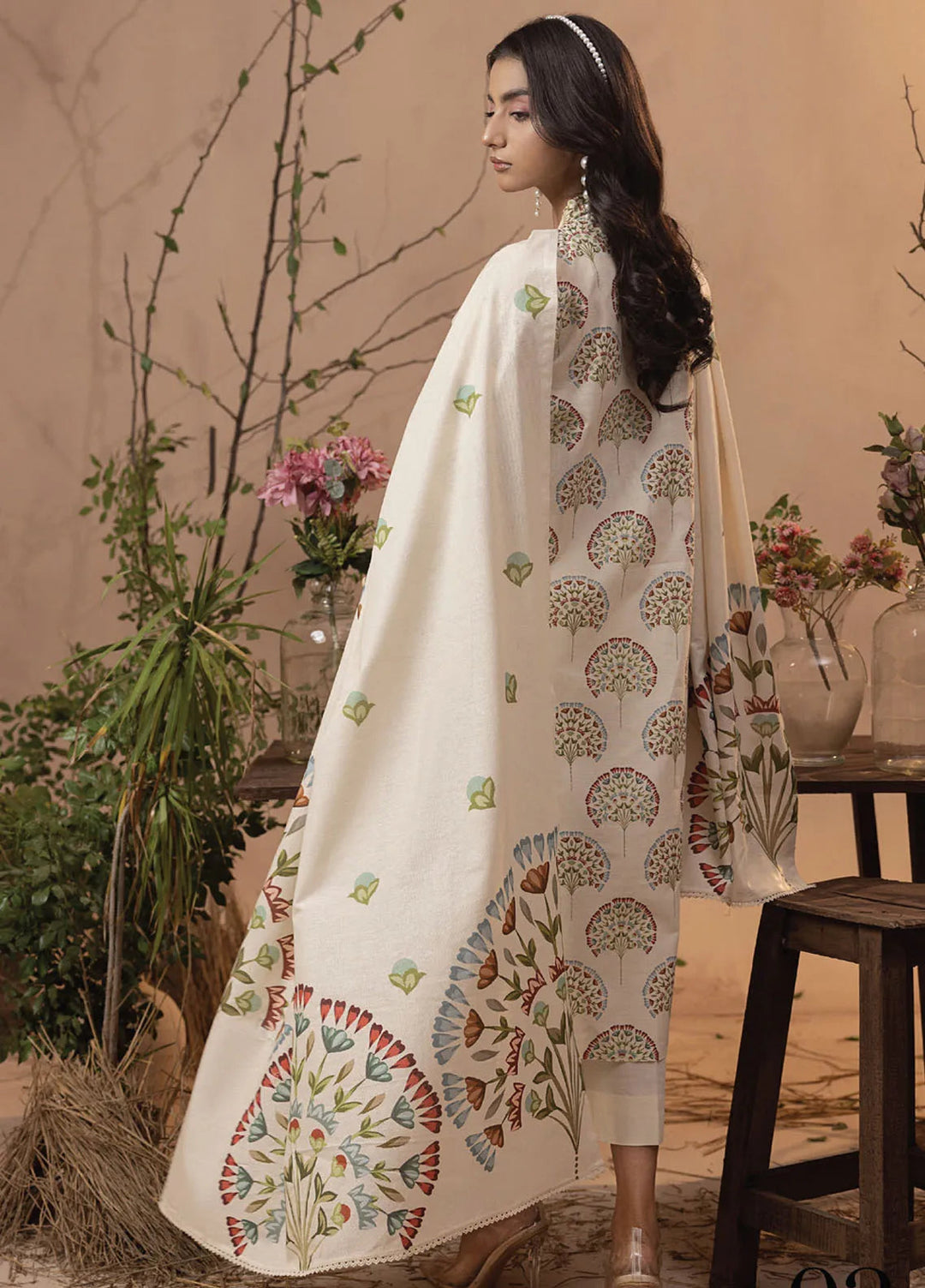 Raya by Humdum Printed Khaddar Suits Unstitched 3 Piece HD24RU D-02 - Winter Collection