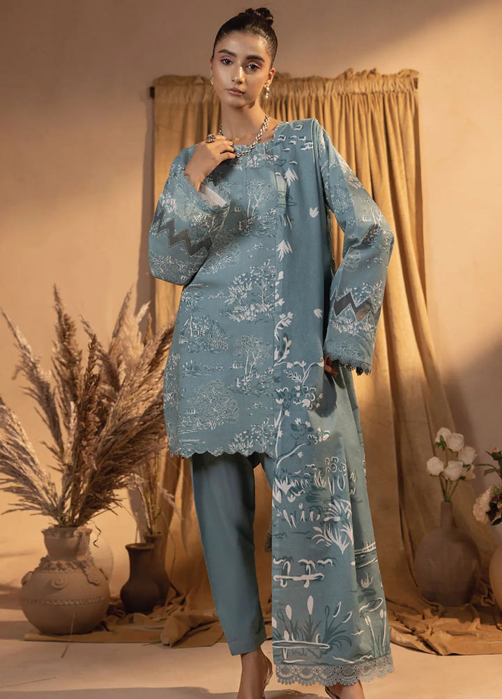 Raya by Humdum Printed Khaddar Suits Unstitched 3 Piece HD24RU D-06 - Winter Collection
