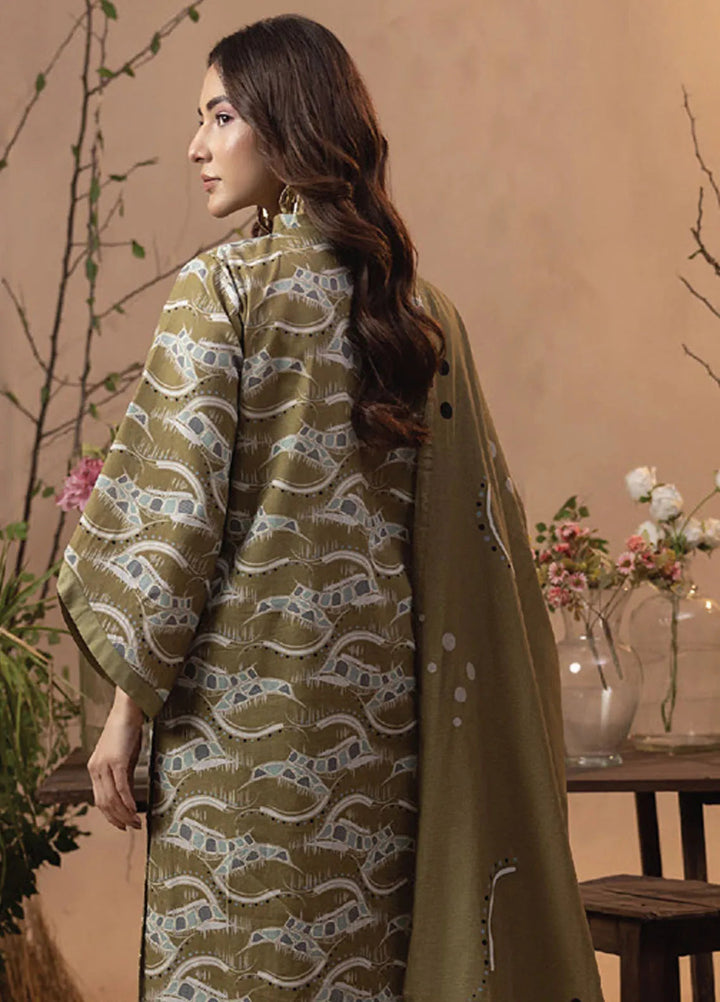 Raya by Humdum Printed Khaddar Suits Unstitched 3 Piece HD24RU D-08 - Winter Collection