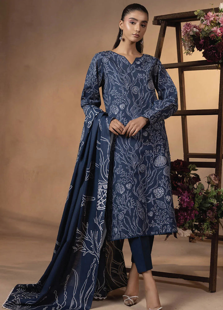Raya by Humdum Printed Khaddar Suits Unstitched 3 Piece HD24RU D-09 - Winter Collection