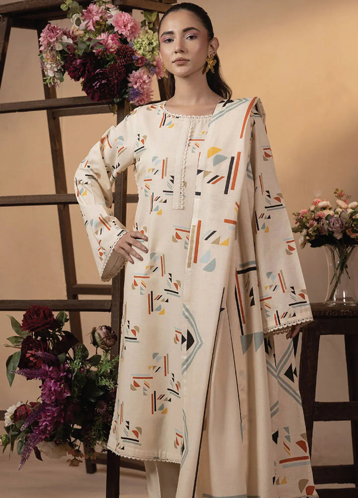 Raya by Humdum Printed Khaddar Suits Unstitched 3 Piece HD24RU D-10 - Winter Collection