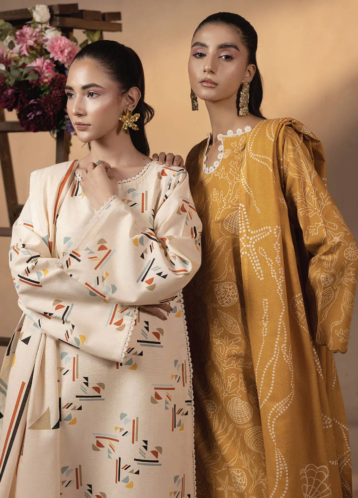 Raya by Humdum Printed Khaddar Suits Unstitched 3 Piece HD24RU D-10 - Winter Collection