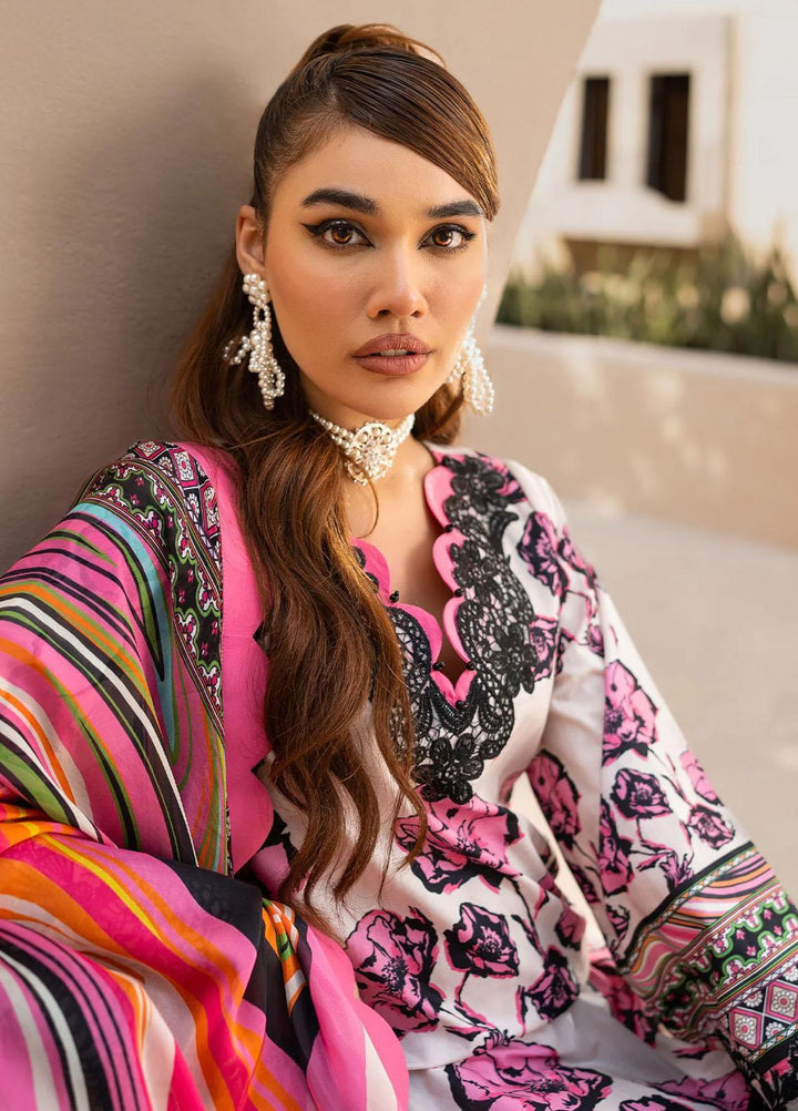 Raya By Maria Osama Khan Embroidered  Suits Unstitched 3 Piece MOK23RAY MR-01 Electric Pink - Summer Collection