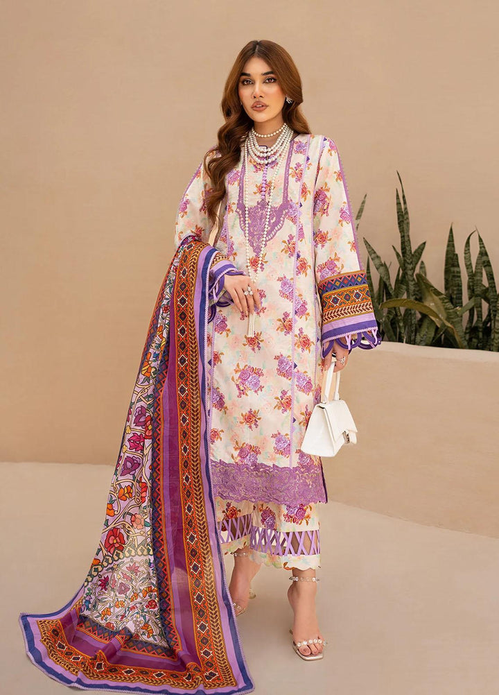 Raya By Maria Osama Khan Embroidered  Suits Unstitched 3 Piece MOK23RAY MR-04 Lavendar Haze - Summer Collection