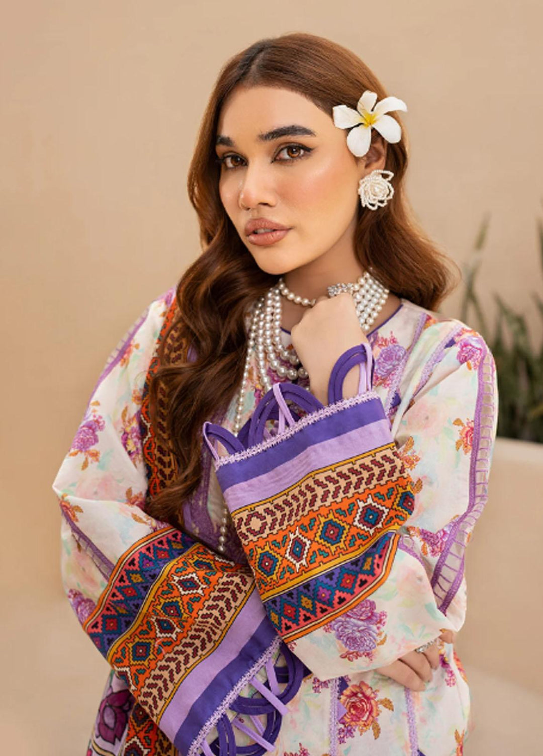 Raya By Maria Osama Khan Embroidered  Suits Unstitched 3 Piece MOK23RAY MR-04 Lavendar Haze - Summer Collection