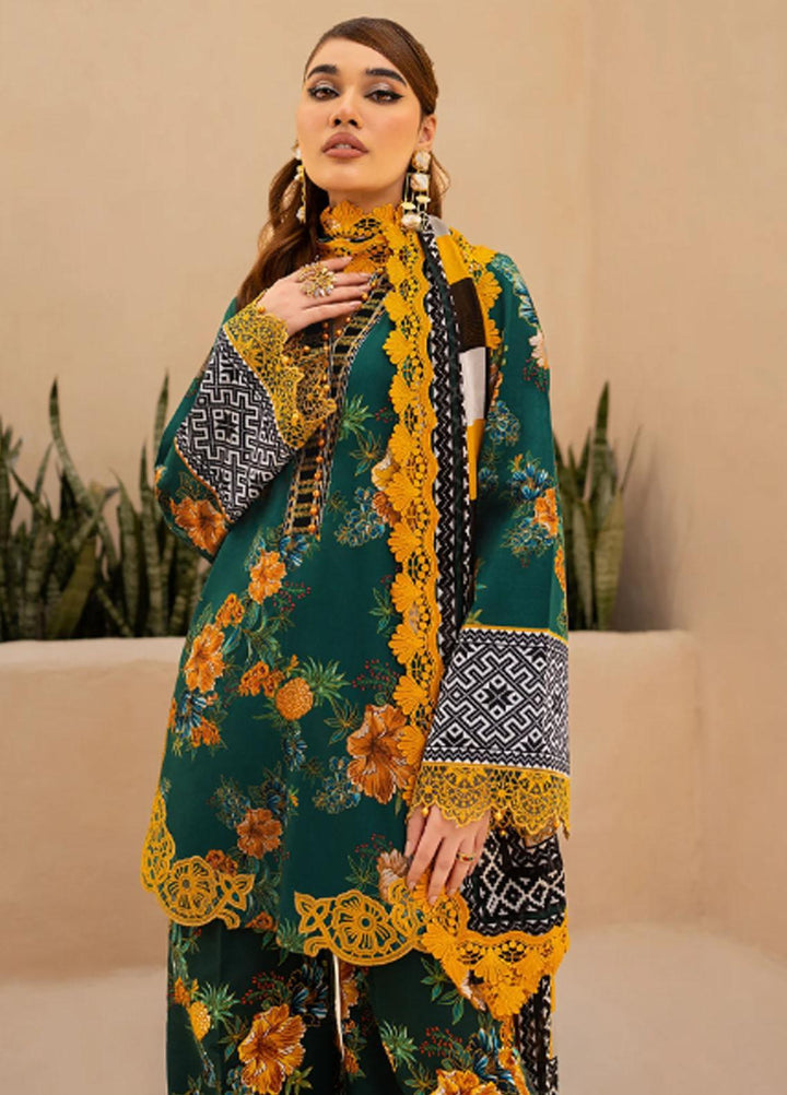Raya By Maria Osama Khan Embroidered  Suits Unstitched 3 Piece MOK23RAY MR-05 Jade - Summer Collection