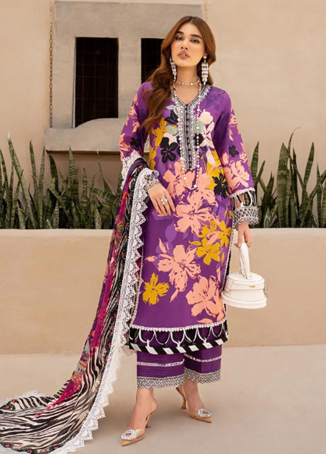 Raya By Maria Osama Khan Embroidered  Suits Unstitched 3 Piece MOK23RAY MR-06 Jasper - Summer Collection