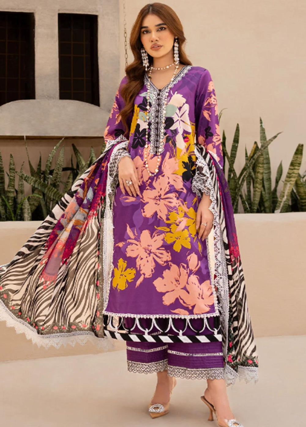 Raya By Maria Osama Khan Embroidered  Suits Unstitched 3 Piece MOK23RAY MR-06 Jasper - Summer Collection