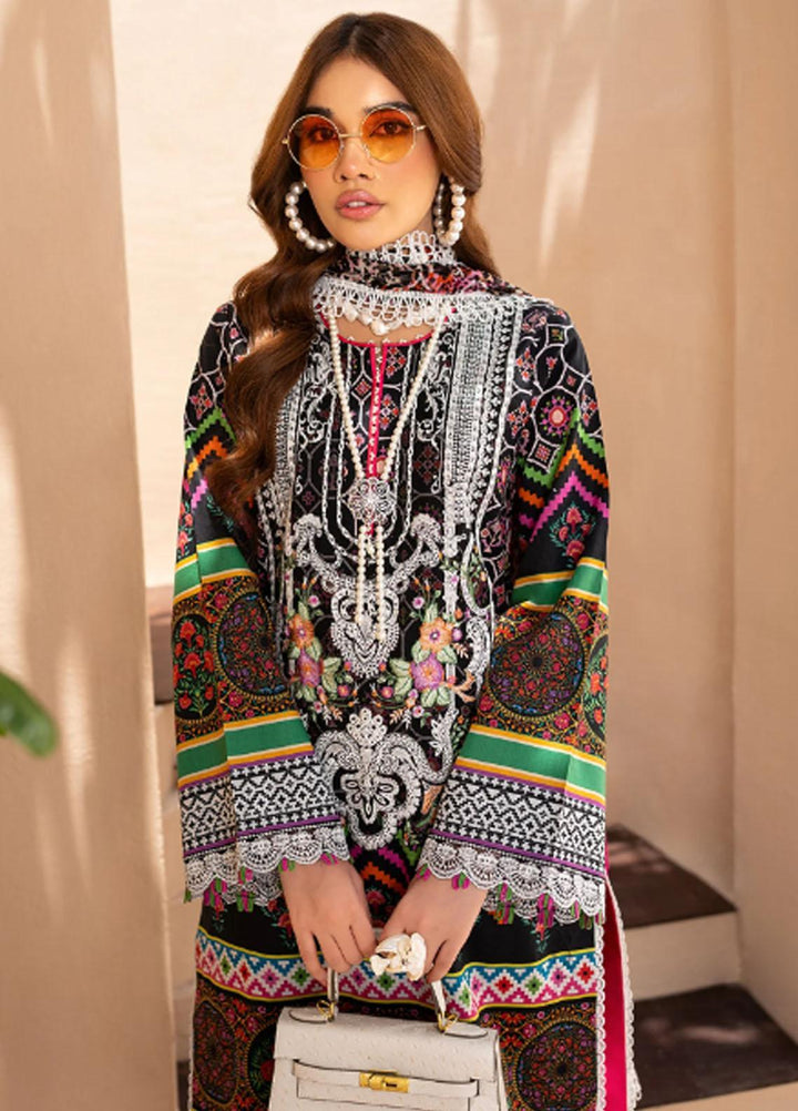 Raya By Maria Osama Khan Embroidered  Suits Unstitched 3 Piece MOK23RAY MR-08 Onyx - Summer Collection