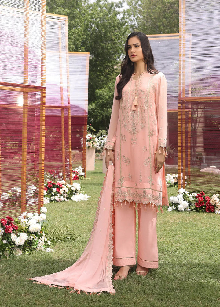 Raya By Salitex Embroidered Chiffon Suit Unstitched 3 Piece UNW24CH002UT - Festive Collection