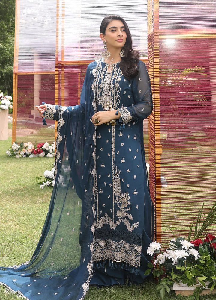 Raya By Salitex Embroidered Chiffon Suit Unstitched 3 Piece UNW24CH009UT - Festive Collection