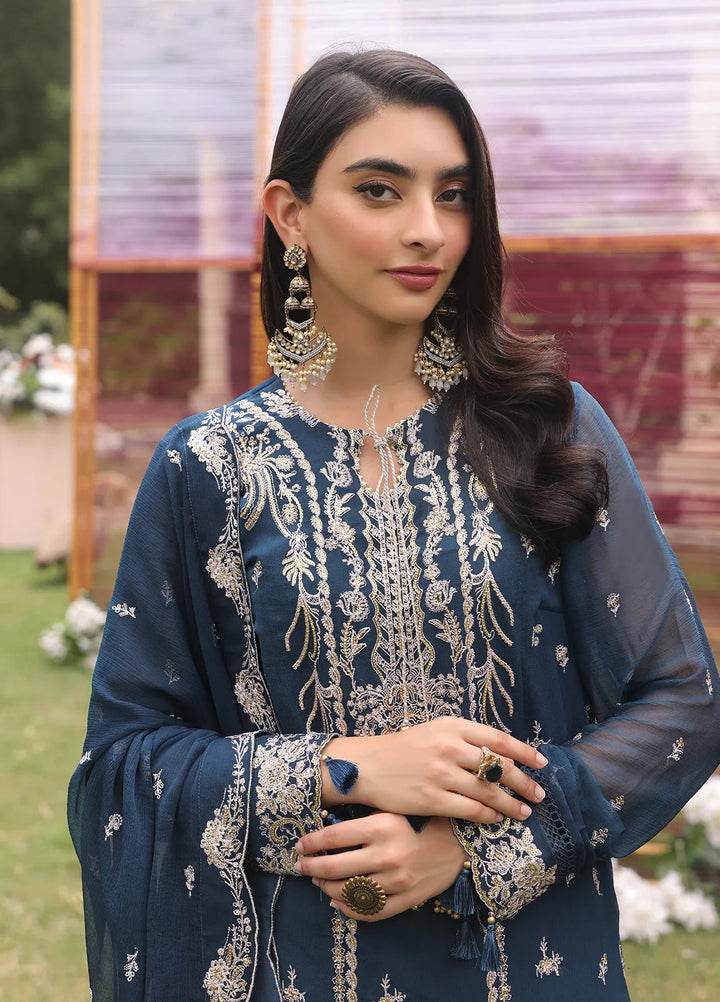 Raya By Salitex Embroidered Chiffon Suit Unstitched 3 Piece UNW24CH009UT - Festive Collection