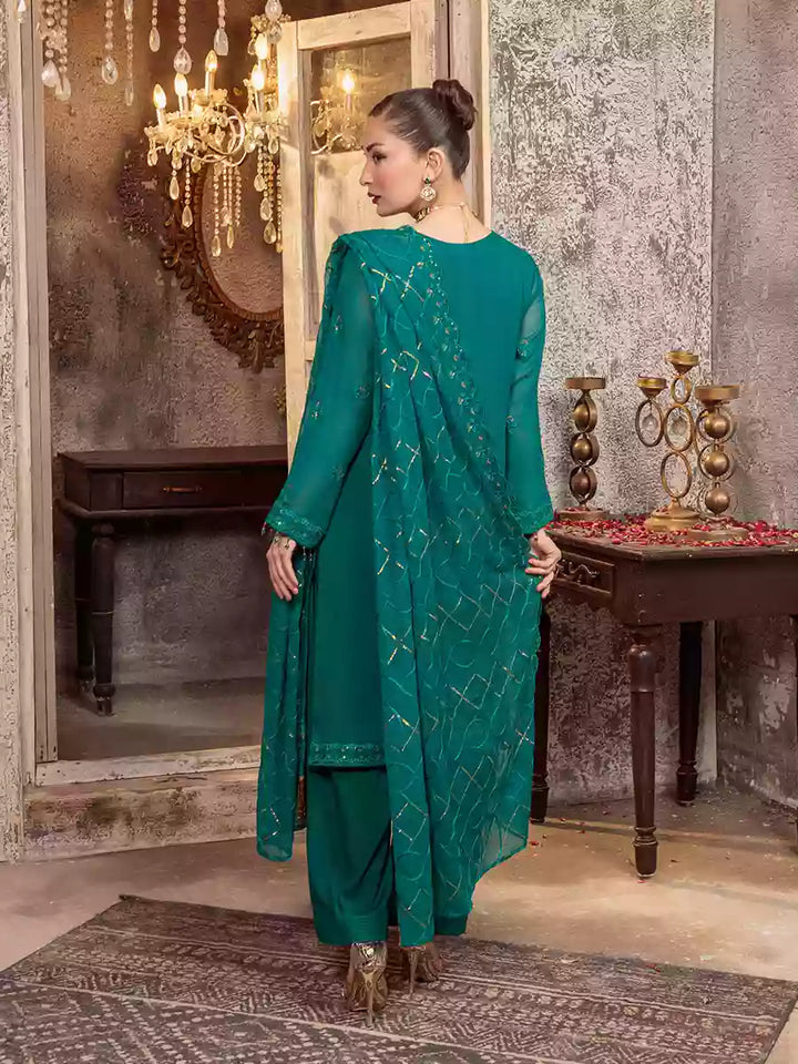 Salitex Unstitched Embroidered Chiffon 3 Piece Suit SUNW7CH093UT - Festive Collection