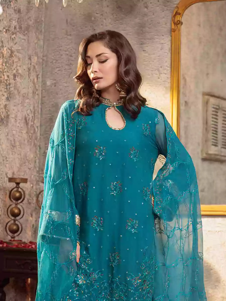 Salitex Unstitched Embroidered Chiffon 3 Piece Suit SUNW7CH090UT - Festive Collection