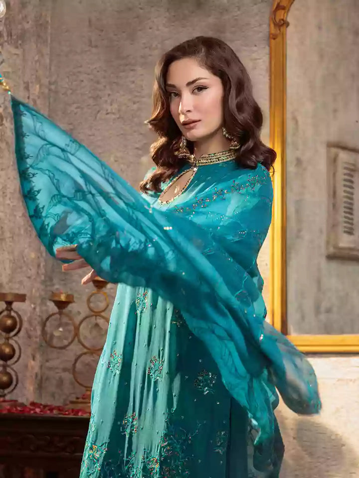 Salitex Unstitched Embroidered Chiffon 3 Piece Suit SUNW7CH090UT - Festive Collection
