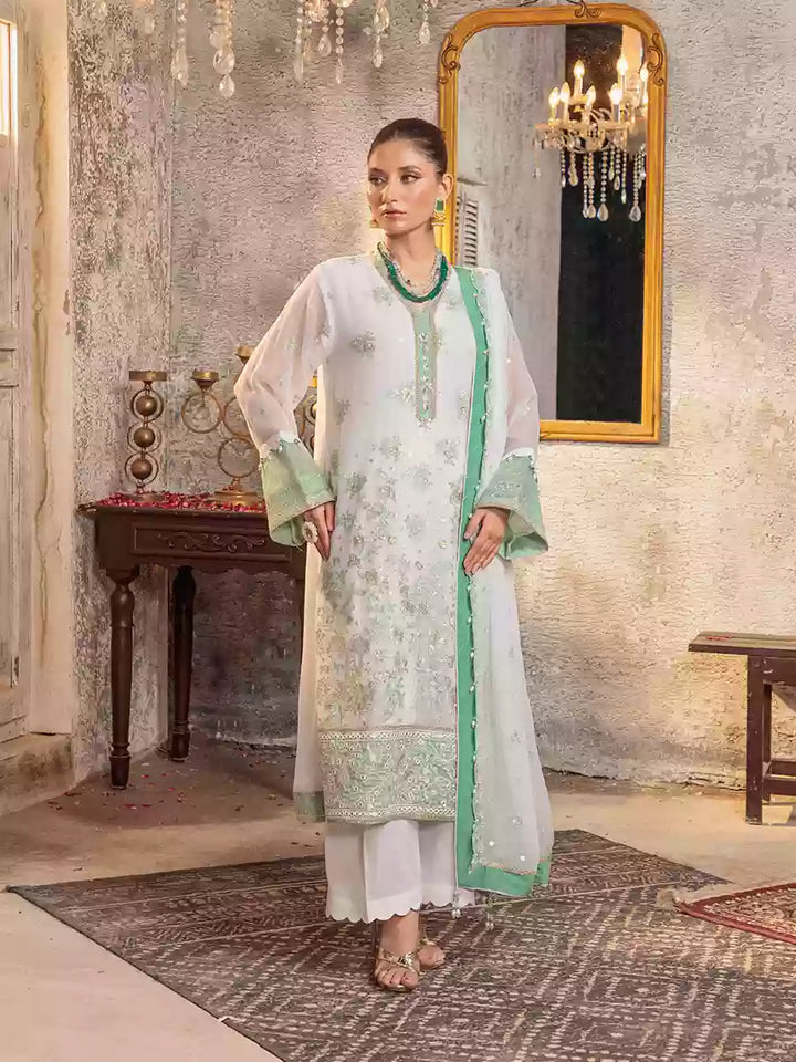 Salitex Unstitched Embroidered Chiffon 3 Piece Suit SUNW7CH087UT - Festive Collection