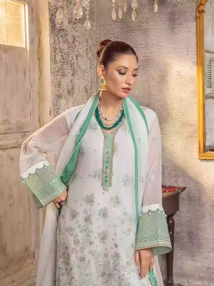 Salitex Unstitched Embroidered Chiffon 3 Piece Suit SUNW7CH087UT - Festive Collection