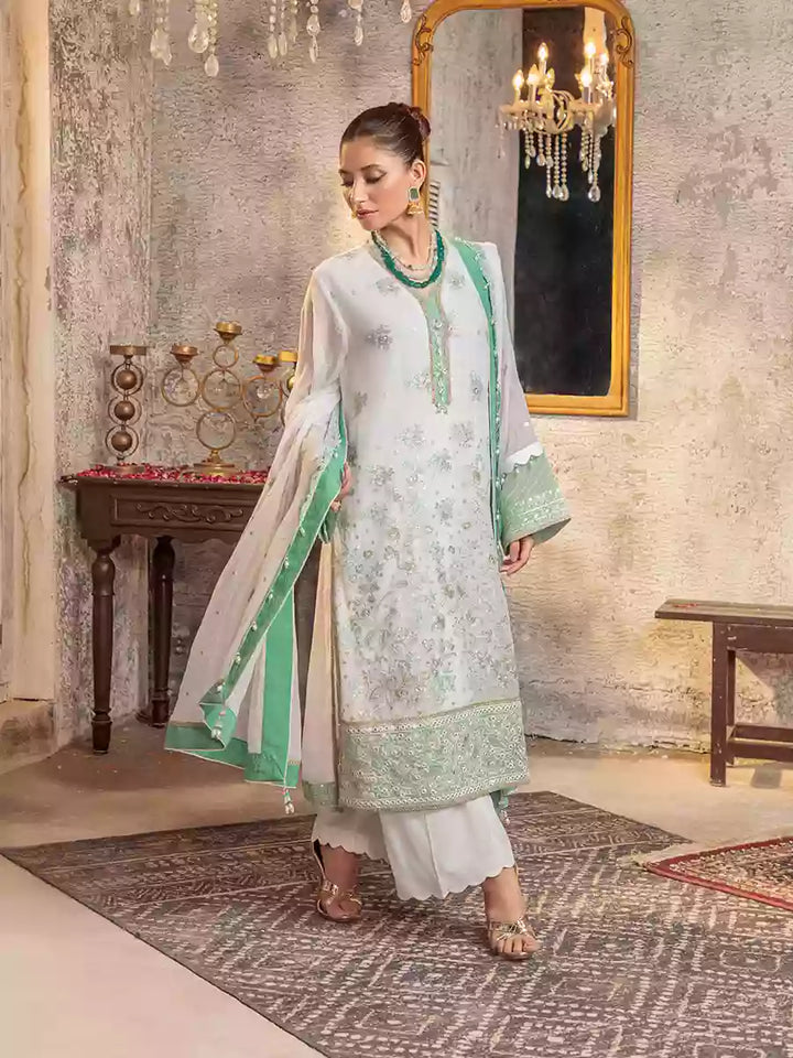 Salitex Unstitched Embroidered Chiffon 3 Piece Suit SUNW7CH087UT - Festive Collection