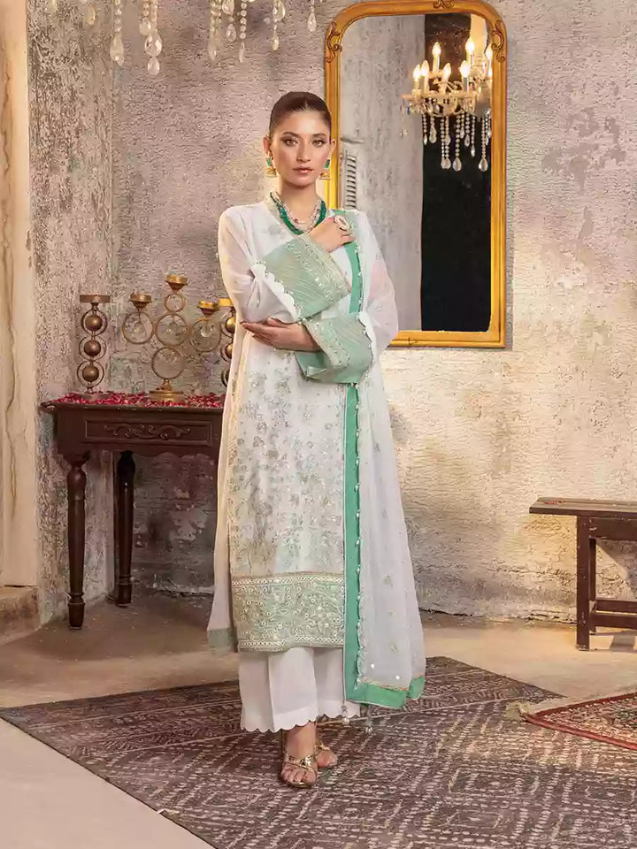 Salitex Unstitched Embroidered Chiffon 3 Piece Suit SUNW7CH087UT - Festive Collection