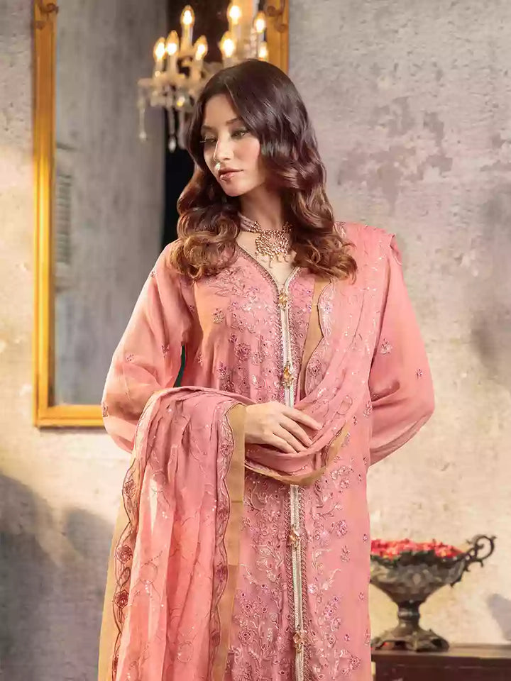 Salitex Unstitched Embroidered Chiffon 3 Piece Suit SUNW7CH086UT - Festive Collection