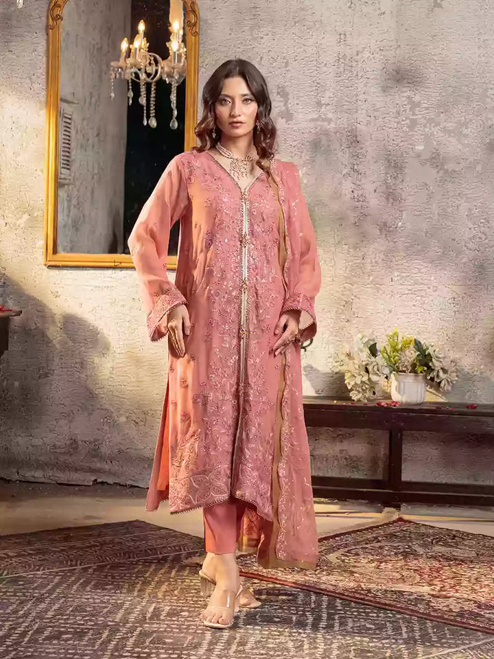 Salitex Unstitched Embroidered Chiffon 3 Piece Suit SUNW7CH086UT - Festive Collection