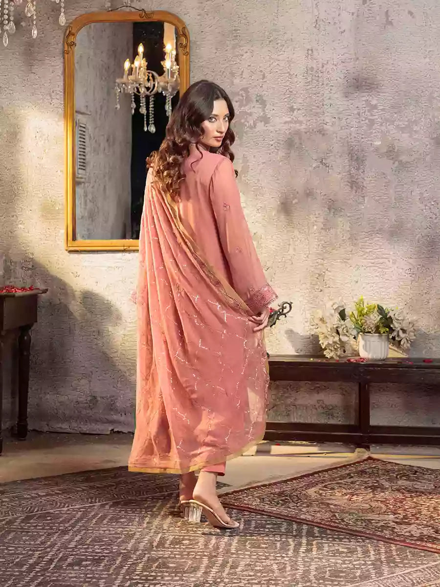 Salitex Unstitched Embroidered Chiffon 3 Piece Suit SUNW7CH086UT - Festive Collection