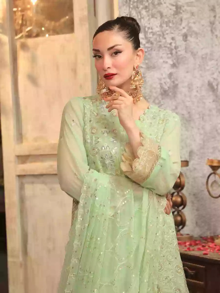 Salitex Unstitched Embroidered Chiffon 3 Piece Suit SUNW7CH085UT - Festive Collection