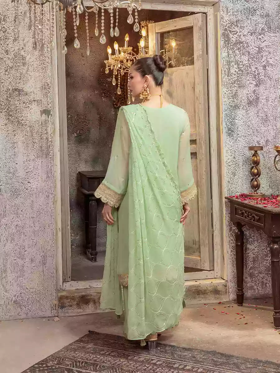 Salitex Unstitched Embroidered Chiffon 3 Piece Suit SUNW7CH085UT - Festive Collection