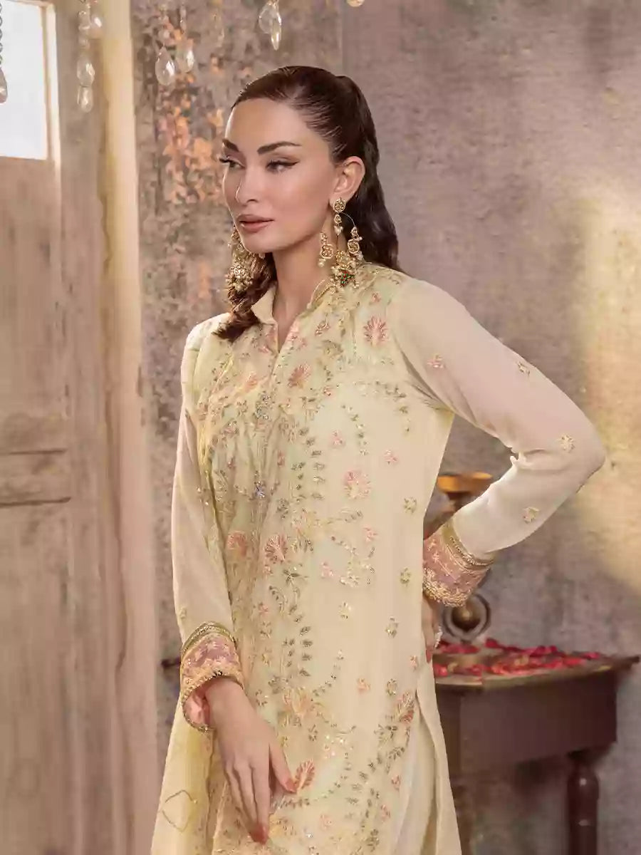 Salitex Unstitched Embroidered Chiffon 3 Piece Suit SUNW7CH081UT - Festive Collection