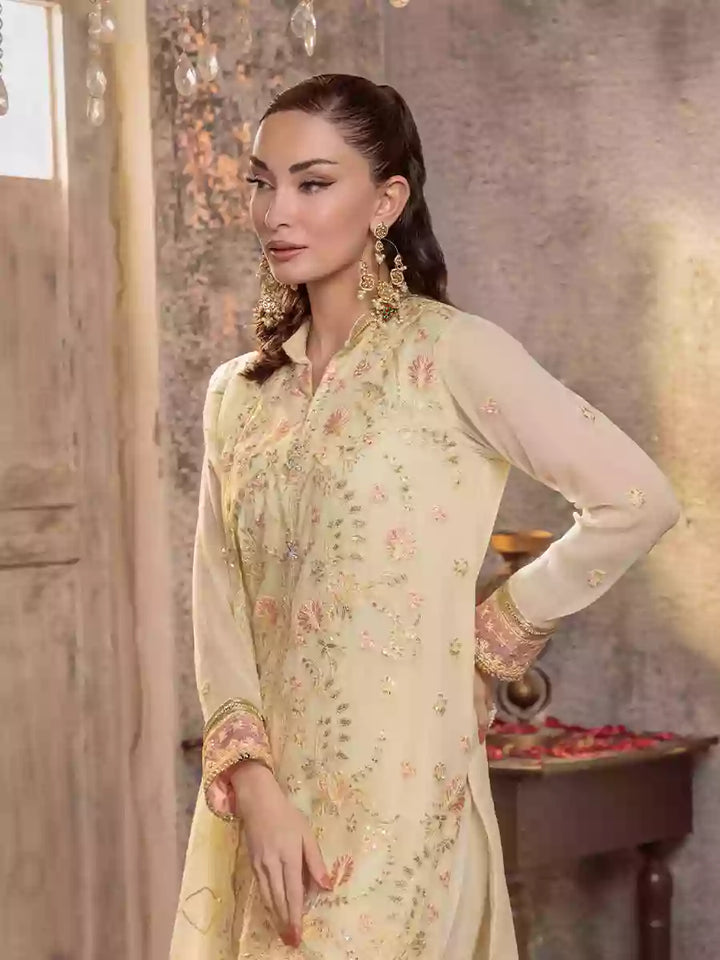Salitex Unstitched Embroidered Chiffon 3 Piece Suit SUNW7CH081UT - Festive Collection