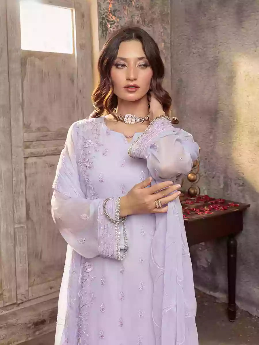 Salitex Unstitched Embroidered Chiffon 3 Piece Suit SUNW7CH080UT - Festive Collection