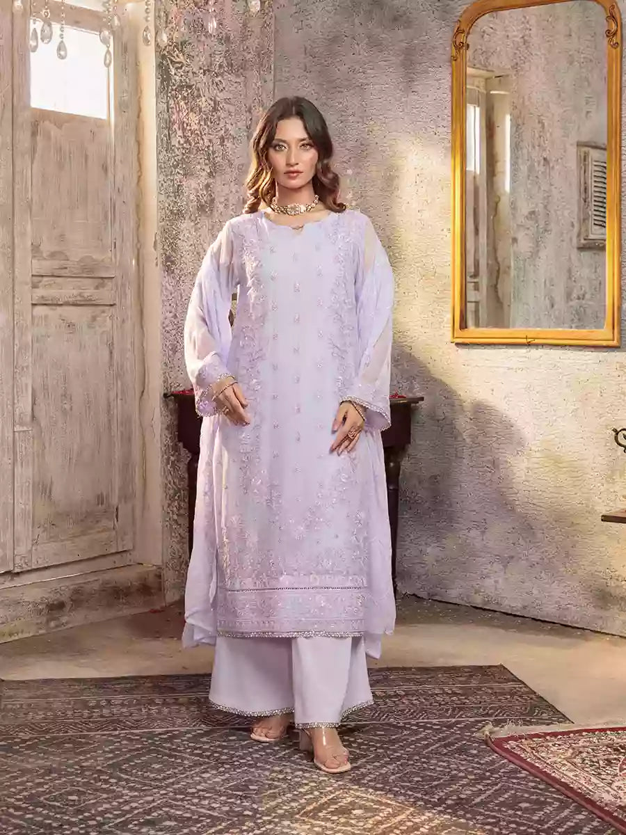 Salitex Unstitched Embroidered Chiffon 3 Piece Suit SUNW7CH080UT - Festive Collection