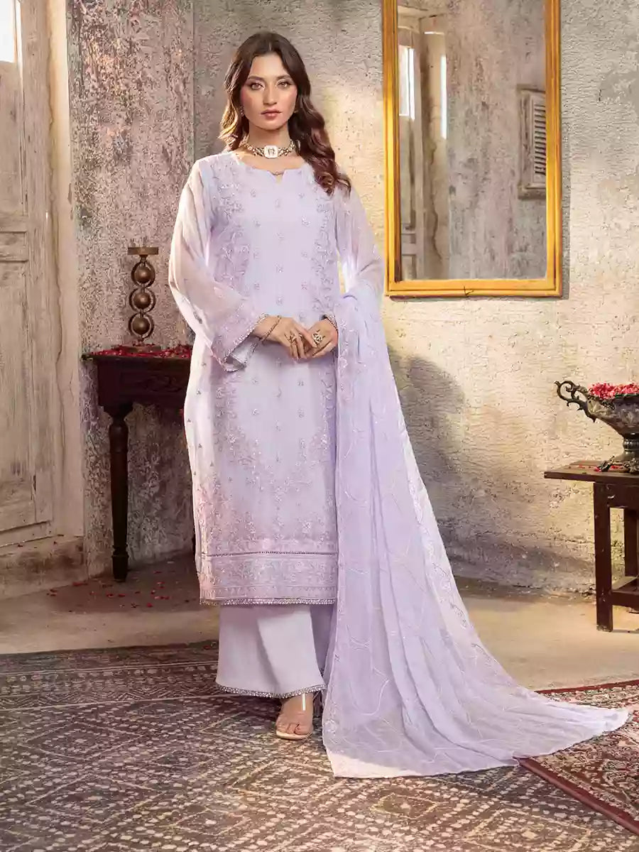 Salitex Unstitched Embroidered Chiffon 3 Piece Suit SUNW7CH080UT - Festive Collection