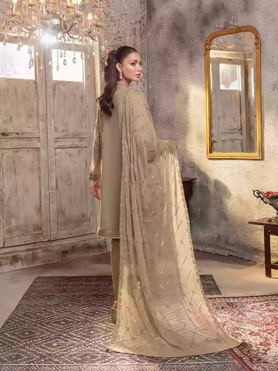 Salitex Unstitched Embroidered Chiffon 3 Piece Suit SUNW7CH078UT - Festive Collection