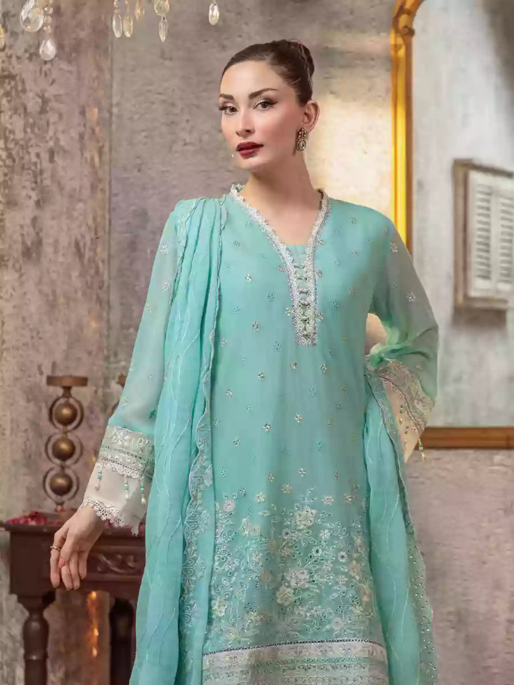 Salitex Unstitched Embroidered Chiffon 3 Piece Suit SUNW7CH077UT - Festive Collection