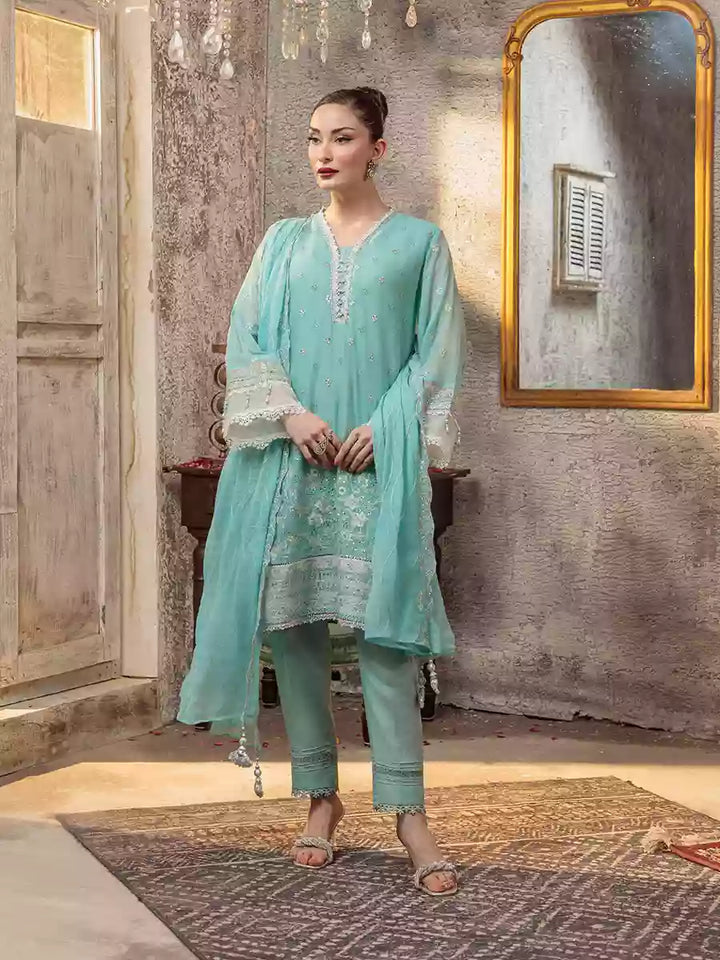 Salitex Unstitched Embroidered Chiffon 3 Piece Suit SUNW7CH077UT - Festive Collection