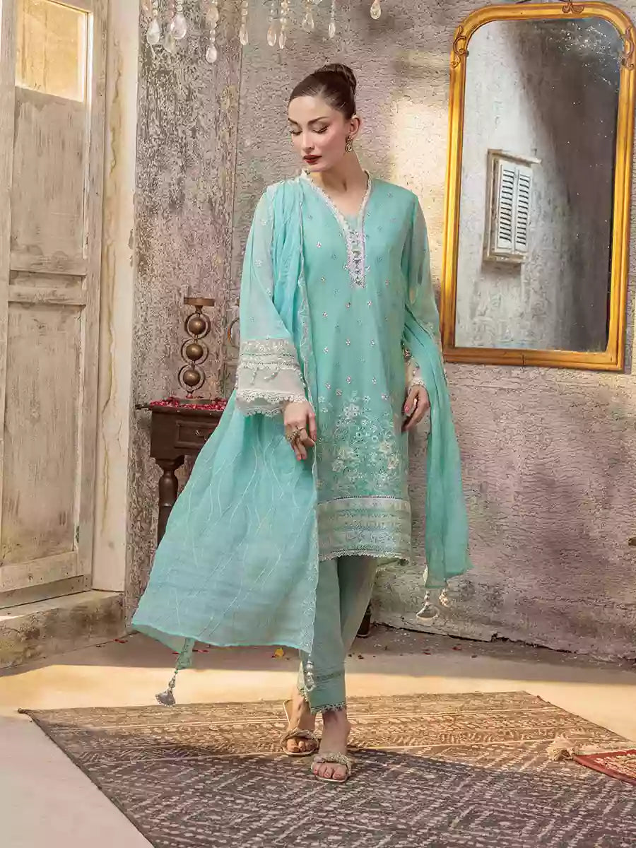 Salitex Unstitched Embroidered Chiffon 3 Piece Suit SUNW7CH077UT - Festive Collection